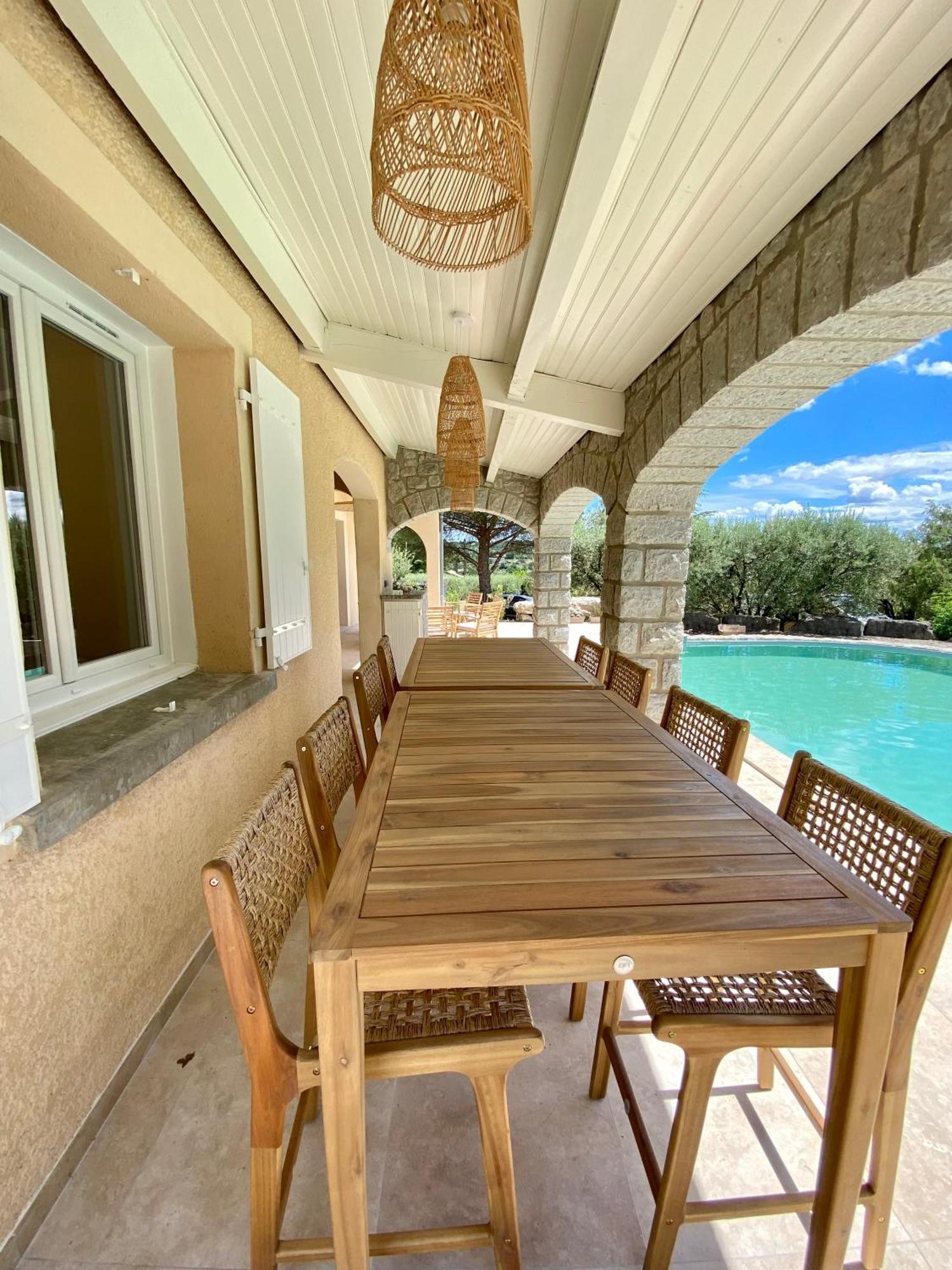 Maison Pour 12P, Piscine A Debordement Chauffee D'Avril A Octobre Inclus 吕奥姆 外观 照片