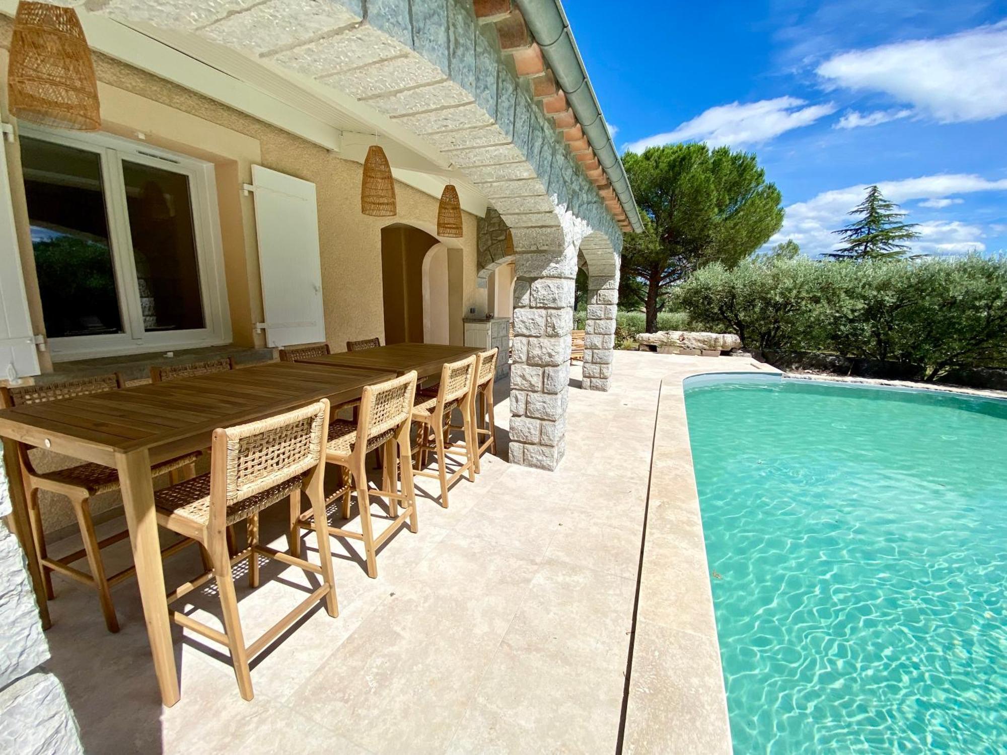 Maison Pour 12P, Piscine A Debordement Chauffee D'Avril A Octobre Inclus 吕奥姆 外观 照片